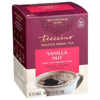 Teeccino Vanilla Nut Roasted Herbal Tea, 10 Tea Bags