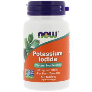 Potassium Iodide, 30 mg, 60 Tablets, NOW Foods - superfoodsnz-jane