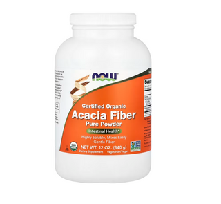 Acacia Fiber, Powder, Organic, 12 oz (340 g), Now Foods - superfoodsnz-jane