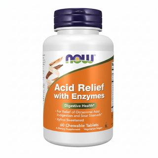 Acid Relief with Enzymes, 60 Chewables, Now Foods - superfoodsnz-jane