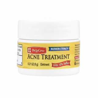 Acne Treatment Ointment with 10% Sulfur, Maximum Strength, 0.21 oz (6 g), De La Cruz - superfoodsnz-jane