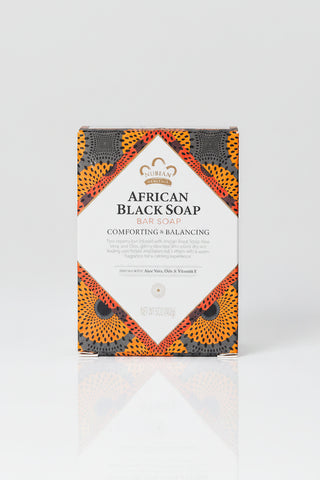 African Black Soap Bar, with Aloe Vera, Oats + Vitamin E, 5oz (142g), Nubian Heritage - superfoodsnz-jane