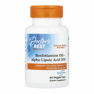 Benfotiamine 150 + Alpha-Lipoic Acid 300, 60 Veggie Caps, Doctor's Best - superfoodsnz-jane