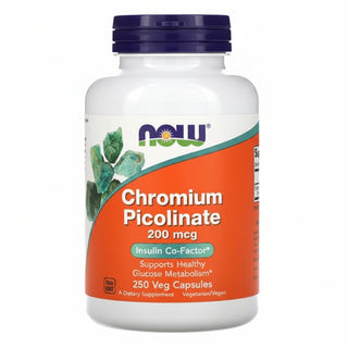 Chromium Picolinate, 200 mcg, 250 Veg Capsules, Now Foods - superfoodsnz-jane