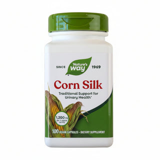 Nature's Way Corn Silk supplement bottle on a light gray background