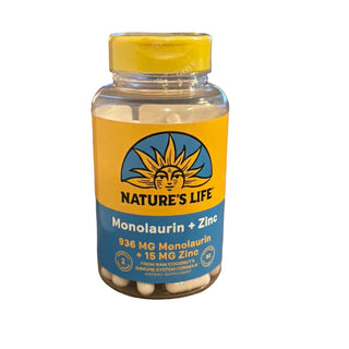 Monolaurin Zinc, 90 Vegetarian Capsules, Nature's Life