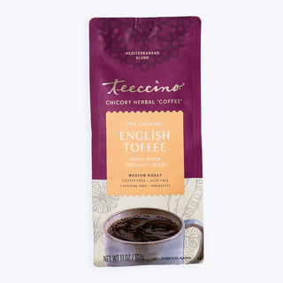 Teeccino English Toffee Chicory Herbal Coffee Alternative, 11 oz/ 312 grams