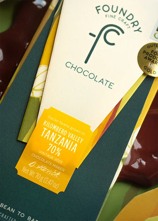 Foundry Chocolate – Kilombero Valley, Tanzania, 70% Dark Chocolate, 70g