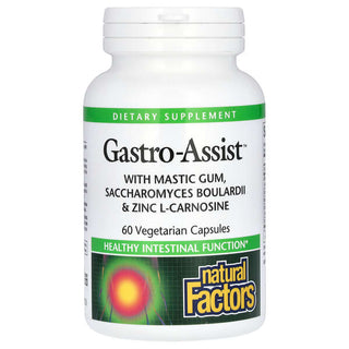 Natural Factors Gastro-Assist 60 Veg Capsules | Mastic Gum + S. Boulardii + Zinc L-Carnosine - superfoodsnz-jane