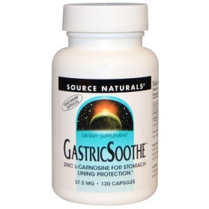 Source Naturals GastricSoothe Zinc L-Carnosine 75mg 120 Veg Capsules | Stomach Lining Protection