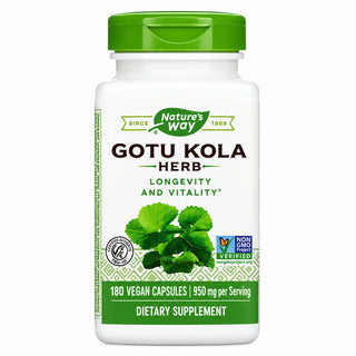 Nature's Way Gotu Kola supplement bottle on a white background