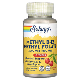 Methyl B-12 Methyl Folate, Natural Cherry, 60 Lozenges, Solaray - superfoodsnz-jane