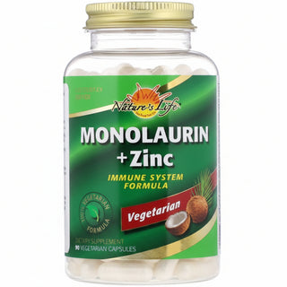 Monolaurin Zinc, 90 Vegetarian Capsules, Nature's Life - superfoodsnz-jane