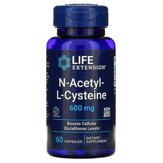 NAC N-Acetyl-L-Cysteine, 600 mg, 60 Capsules, Life Extension - superfoodsnz-jane