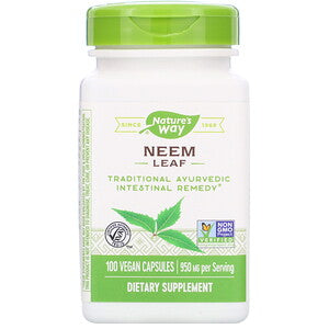 Neem Leaf, 475 mg, 100 Capsules, Natures Way - superfoodsnz-jane