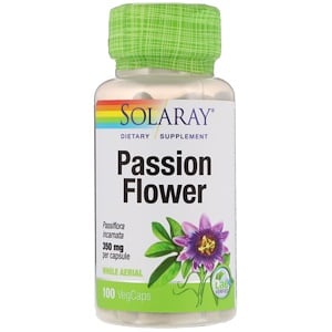 Passion Flower, 350 mg, 100 VegCaps, Solaray - superfoodsnz-jane