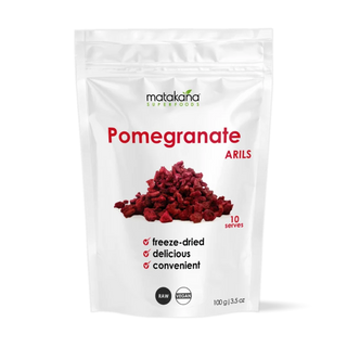 Package of Matakana Pomegranate Arils on a white background