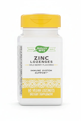 Zinc Lozenges, Wild Berry Flavor, 60 Lozenges, Natures Way - superfoodsnz-jane