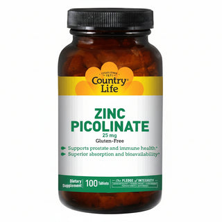Zinc Picolinate, 25 mg, 100 Tablets, Country Life - superfoodsnz-jane