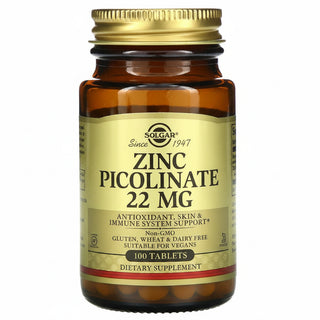 Zinc Picolinate, 22 mg, 100 Tablets, Solgar - superfoodsnz-jane