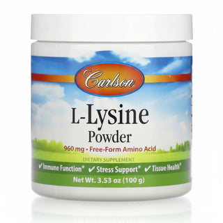 Carlson L-Lysine Powder 960mg 100g | ~83 Servings - superfoodsnz-jane