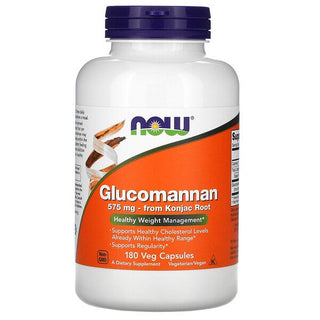 Glucomannan Konjac Root 575mg 180 Capsules | Weight, Cholesterol & Regularity Support, Now Foods - superfoodsnz-jane
