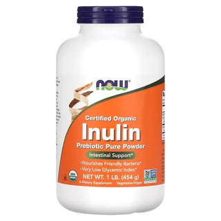 Organic Inulin Prebiotic Pure Powder | Blue Agave FOS, Now Foods - superfoodsnz-jane