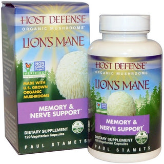 Fungi Perfecti Host Defense Lion's Mane Memory & Nerve Support 120 Veg Caps - superfoodsnz-jane