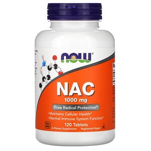 NAC 1000 mg, Free Radical Protection, 120 Tablets, Now