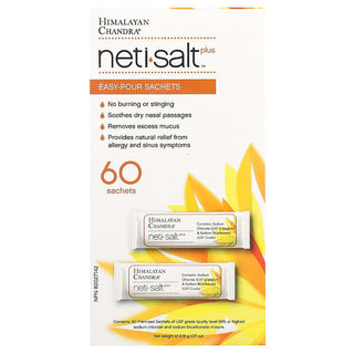 Neti Salt Plus, Easy-Pour Sachets , 60 Sachets, 0.07 oz (2.16 g), Himalayan Chandra