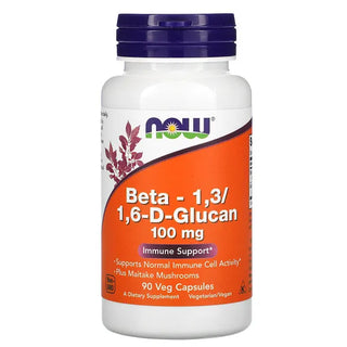 Beta 1,3 1,6 D Glucan, 100 mg, 90 Veg Capsules, NOW Foods - superfoodsnz-jane