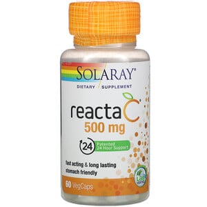 ReactaC, 500 mg, 60 VegCaps, Solaray - superfoodsnz-jane
