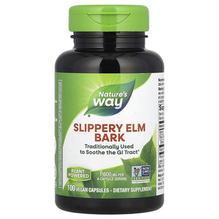 Slippery Elm Bark, 400 mg, 100 Vegan Capsules, Nature's Way - superfoodsnz-jane