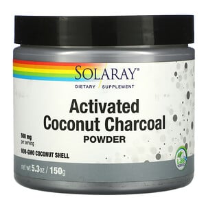 Solaray Activated Coconut Charcoal Powder 150g | 300 Servings - superfoodsnz-jane