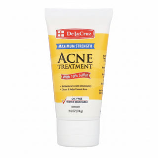 Sulfur Ointment, Acne Medication, Maximum Strength, 73.7 g TUBE, De La Cruz - superfoodsnz-jane