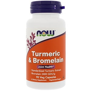 Turmeric and Bromelain, 90 vege caps, Now Foods - superfoodsnz-jane